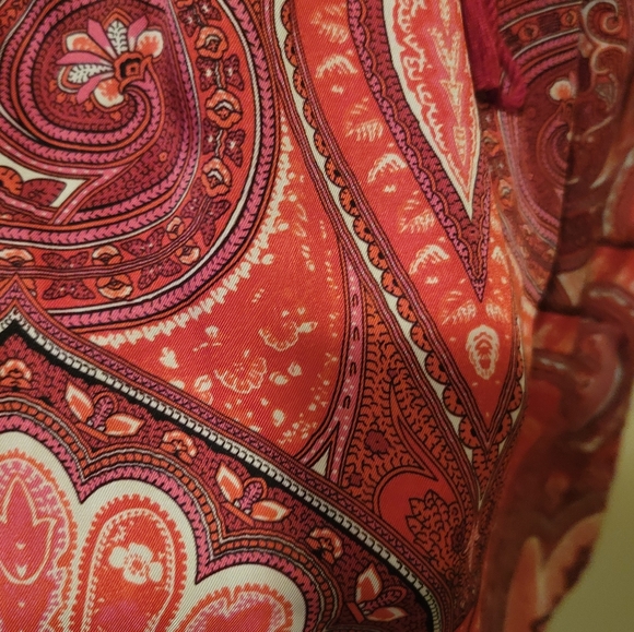 NWT Ralph Lauren Red Pink Paisley Print T-shirt Dress Size L - Picture 3 of 8